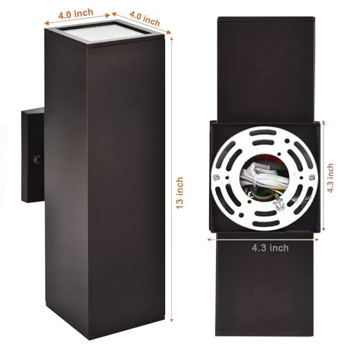 Image of rosykite Outdoor Wall Lights with Dusk to Dawn Photocell Sensor, Exterior Light Fixture Wall Mount with A19 LED Bulbs, Up Down Outdoor Sconce Lights for House Porch Front Door 13 inch Height