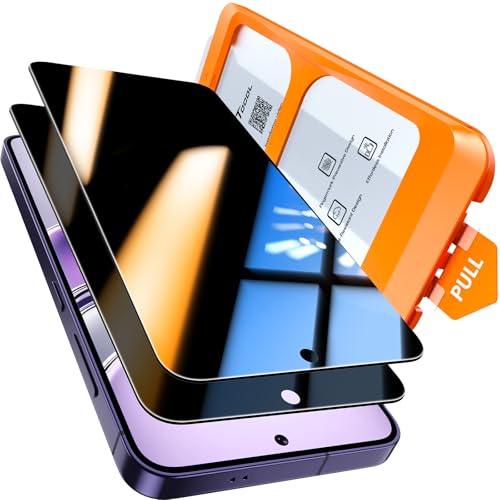 TOCOL 2 Piezas Protector Pantalla de Privacidad Para Samsung S24 Plus, Alineación Automática para Una Instalación Rápida, Antiespia Cristal Templado de Dureza 9H Inastillable
