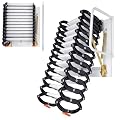 10FT Attic Ladder Pull Down System, 12-Steps Retractable Loft Ladder with Handrails, Heavy Duty Wall-Mounted Aluminum Folding Ladders for Attic, Garage, Roof, Max Load 881lbs