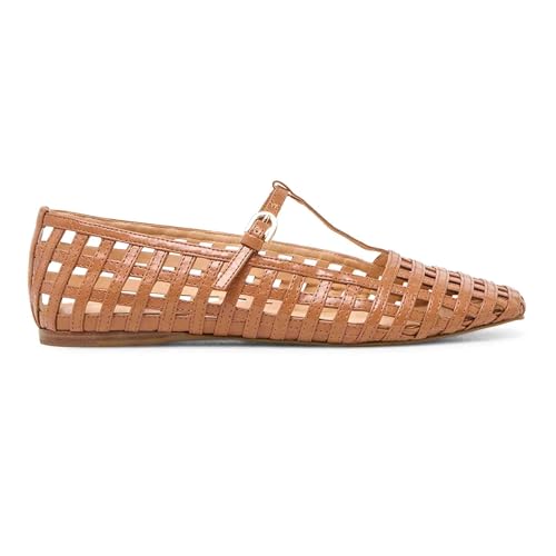 Mesh Ballet Flats Shoes for Women Woven Mary Jane Flats Buckle Strap Comfortable Casual Walking Dress Shoes