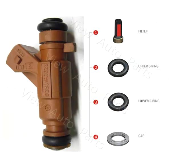 200 set Fuel Injector Repair Kits Fit For Subaru WRX STI Micro Filter Rubber seal O-rings Plastic Cap VD-RK-0106