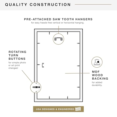 MCS Studio Gallery Classic 14x22 Poster Frame Natural Woodgrain, Vertical & Horizontal Wall Hanging Large Picture Frame for Photos, Posters & Art Prints (1-Pack)