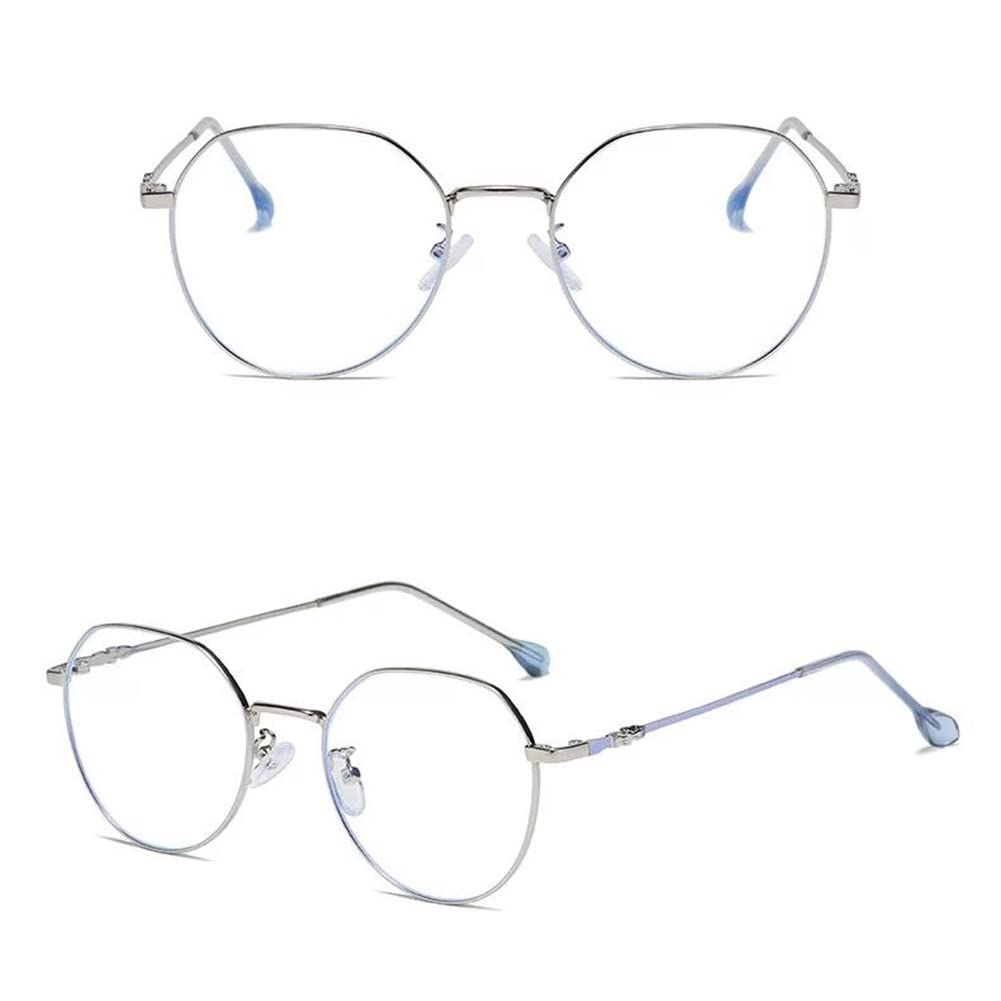 Modne Okulary Do Czytania Z Metalową Oprawką, Blokujące Niebieskie Światło, Antyodblaskowe Okulary Do Czytania Na Komputerze/Blue/3.0 *