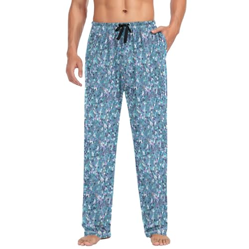 Men's Glitter Pattern Pajama Pants with Elastic Waistband | Soft Lounge Sleepwear | Breathable Sleep Pants for Home（271）3