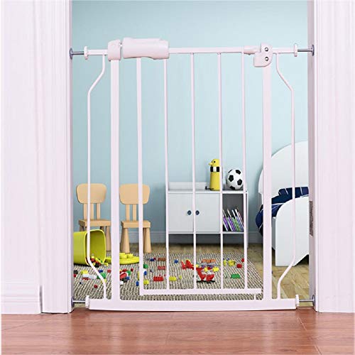ALLAIBB Narrow Walk Through Baby Gate Auto Close Tension White Metal Child Pet Safety Gates with Pressure Mount for Stairs,Doorways and Baniste 24.2-27.56 in(24.02-27.56″/61-70cm)