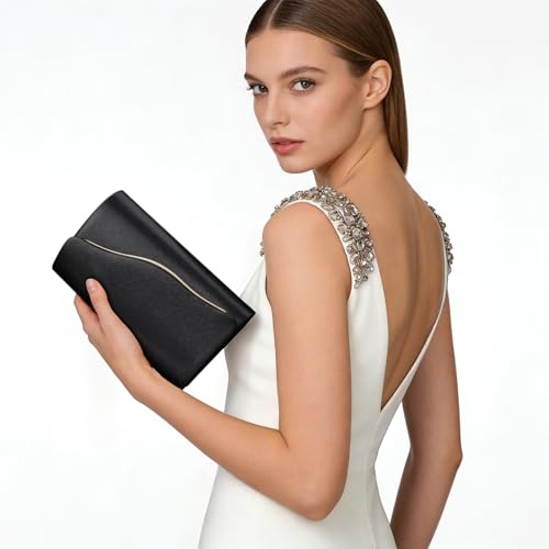 Image of Clutch Purses for Women Evening Bag Faux Suede Formal Party Wedding Cocktail Prom