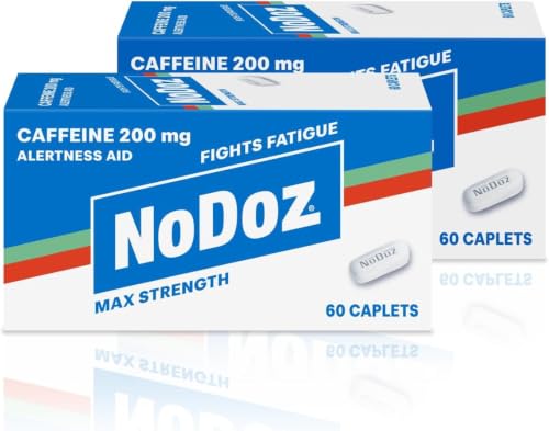 Image of NoDoz 200mg Caffeine Pills Maximum Strength, Caplets Total, 120 Count (Pack of 12)