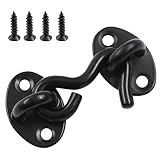 Waziaqoc Cierre de gancho y ojo de 2 pulgadas, color negro