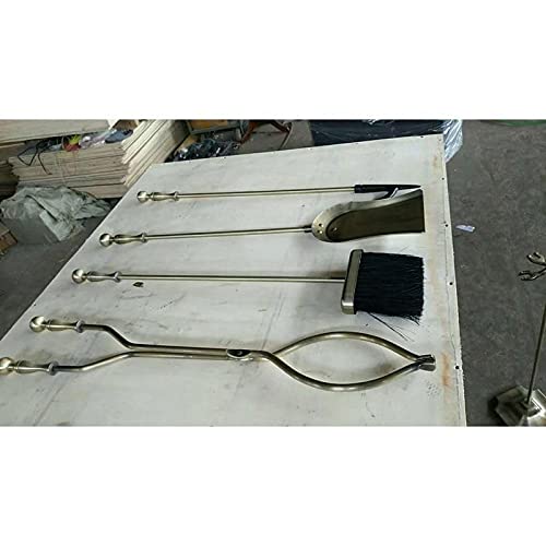 Herramientas para Chimeneas Juego de herramientas de chimenea Conjunto de herramientas de fuego de fuego de hierro forjado de 5 piezas con póquer punzón pinceladas de pincel de pincel de fuego interio