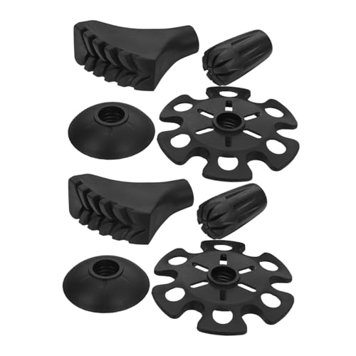 VANZACK 8 Juegos Tapas para Bastones de Senderismo Puntas Antideslizantes Protectores Negros para Trekking y Caminatas