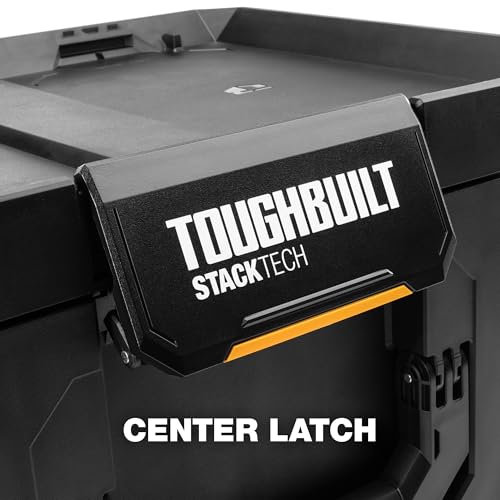 Image of ToughBuilt StackTech XL Tool box Organizer with Lock and Removable Tray, Black