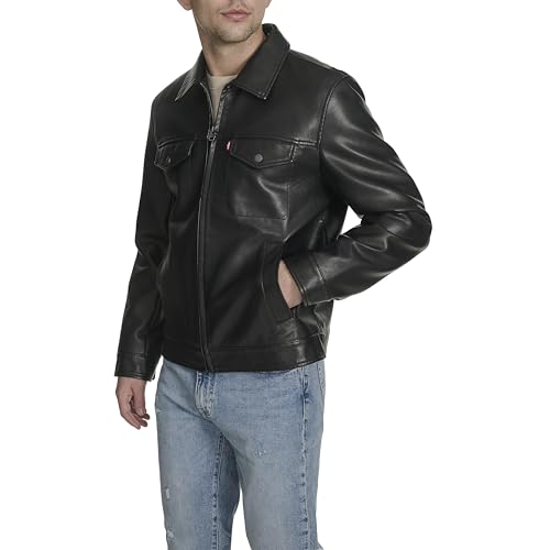 Image of Levi's Men's Levi's Men's Faux Leather Modern Trucker Jacket