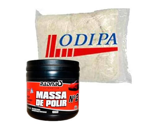 Kit Polimento Automotivo Massa De Polir N°2 500g Tira Risco + Estopa Odipa