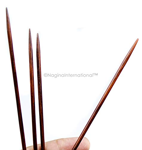 Image of Double Point Rosewood Crafted Premium Knitting Needles | Yarn Storage & Crocheting Accessories | Nagina International (8mm, Maple)