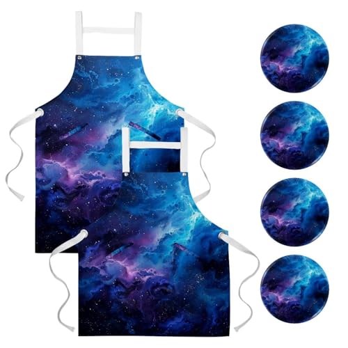 Tablier de serveuse Galaxie pour le nettoyage de la maison et le bistrot