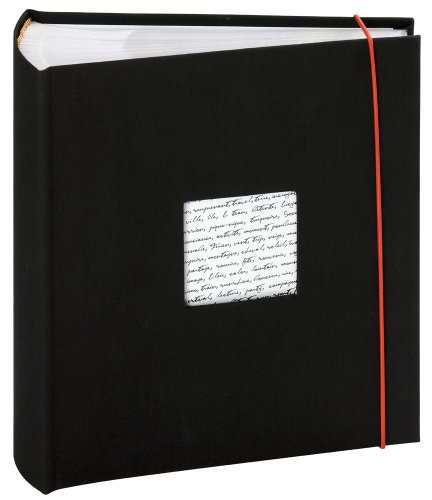Panodia Fotoalbum Linea schwarz mit Taschen 300 Fotos 11x15cm Cover