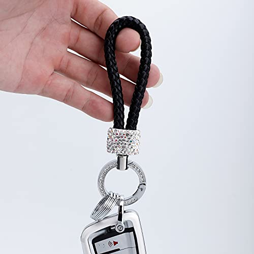Bling Bling Luxury Crystal Diamondcar Key Chains For Ladies Women Key Fob, Key Chain Ring Strap (Black) #TOP3