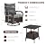 MELLCOM 3 Piece Patio Set, Outdoor Swivel Rocker Patio Chairs with Thick Cushions and Glass Table for Balcony Front Porch Poolside Garden Deck, Grey