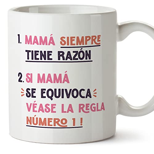 MUGFFINS Tazas para MADRE/MAMÁ - En Español - Mamá siempre razón listado - 11 oz / 330 ml - Regalo original y divertido MUGFFINS Tazas para MADRE/MAMÁ - En Español - Mamá siempre razón listado - 11 oz / 330 ml - Regalo original y divertido
