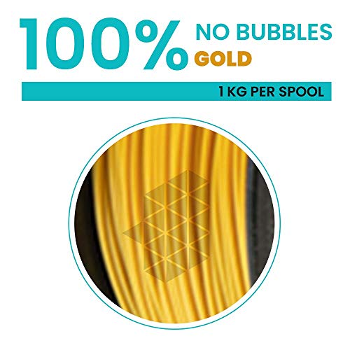 Image of Tesseract Premium PLA + 1.75mm 3D Printing Filament | Dimensional Accuracy + /- 0.03mm | Compatible with Most FDM Printers | 1 KG 3D Printer Filament - PLA Gold (Quantity 1)