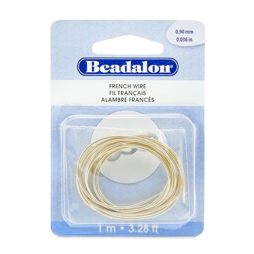 Alambre de alambre francés Beadalon chapado en oro de 0,9 mm para joyería y manualidades 2