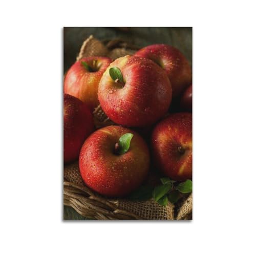 Décoration murale moderne pomme rouge 60x90cm pour habiller un mur vide