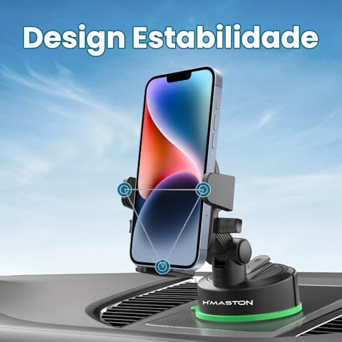 H'MASTON Suporte Celular Carro Ventosa para Celular Suporte Veicular para Celular Rotação De 360° G