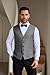 COOFANDY Men Fashion Tweed Waistcoat Lounge Adjustable Suit Vest Regular Fit Vest