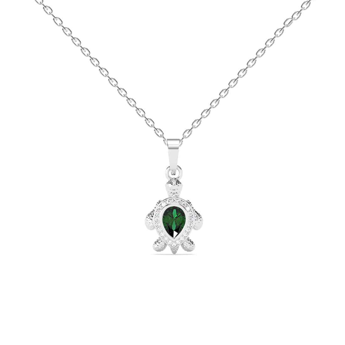 Clara Pure 925 Sterling Silver Lucky Tortoise Turtle Pendant Necklace with Chain | Gift for Women & Girls | Religious, Platinum Plated, Swiss Zircon (B0DFQF88YR) Amazon Price History, Amazon Price Tracker