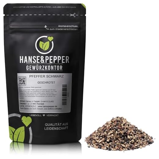 500g Pfeffer Schwarz geschrotet Pfeffer Körner geschroteter Schwarzer Pfeffer