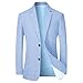 Mens Suit Jacket Slim Fit Sport Coat Two Buttons Notched Lapel Casual Business Formal Fashion Dress Blazer for Men Light Blue
