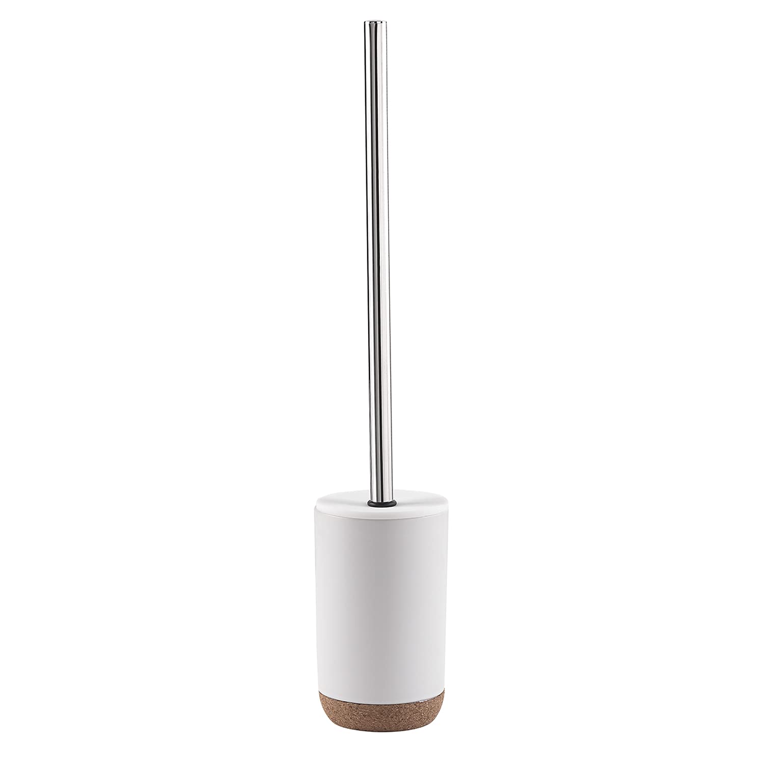 Gedy G-Canberra, Dimensions and Weight: 46.5 x 8.8 x 8.8 cm & 0.6 kg, Toilet Made of Ceramic and Cork, White Finish, Bathroom Brush Design by R&S, 2 Year Warranty, Unica