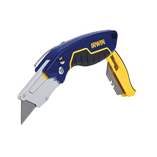 Irwin Estilete Trapezoidal com 5 Lâminas, Ferramenta de 18mm e Função Retrátil, Ideal para Cortes Pr