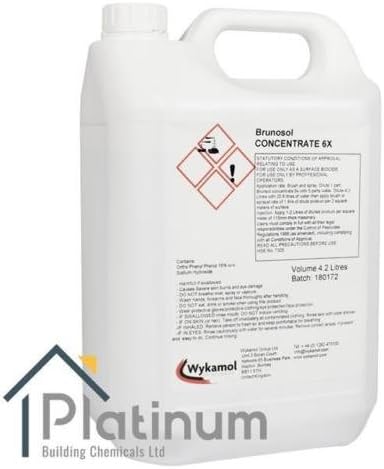 1 X 4.2L BRUNOSOL 6X Strength (4.2L Concentrate - DILUTES to Make 25L) Dry Rot Killer Treatment for Masonry & Brickwork