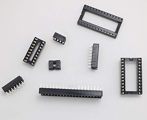100Pcs 2.54Mm Pitch Dual Row Dip Ic Sockets Solder Type Adaptor Set 6,8,14,16,18,24,28,40 Pin Electronic Components Socket Adapter Connector #TOP4