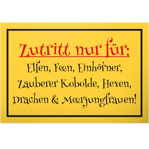 DankeDir! Zutritt nur für Elfen Feen Einhörner - 30 x 20 cm Schild...