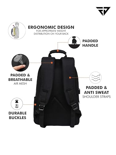 Image of FUR JADEN Anti Theft Number Lock Backpack Bag with 15.6 Inch Laptop Compartment, Organizer Pocket for Men Women Boys Girls (Black)
