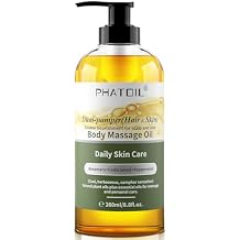 PHATOIL Rosemary Body Oil, Dual-Pamper Hair & Skin Massage Oil 260 ml 8.8 fl.oz, Blends of Natural Plant Oils and Essential Oils, Body Oils for Women and Men, Rosemary Oil for Hair