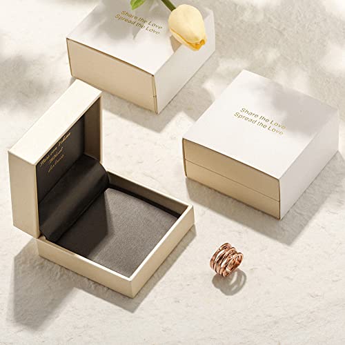 Ciunofor 13.7Mm Cross Ring Enhancers For Women Statement Engagement Ring Silver Gold Rose Gold Plated Ring Engraving Customized Personalized (Rose Gold 7) #TOP6