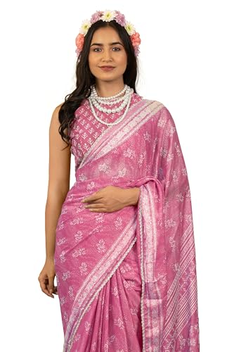 Image of MIRCHI FASHION Women Saree Leheriya Print Chiffon | Lightweight Traditional Sari for Farewell and Wedding Ceremonies with Unstitched Blouse Piece