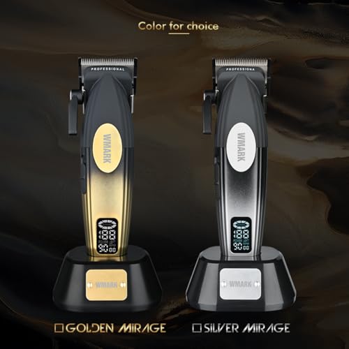 Image of WMARK NG-8038 Ultra-Premium Professional 9000 RPM 2 Speed Hair Clipper Set Zinc Alloy Body Digital Display 6 Guide Comb Taper Lever Cutting Cape Cleaning Brush Hair Brush & Sticker 240 min, Model 23