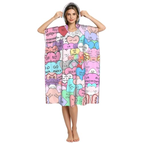 Peignoir séchage rapide à capuche imprimé cœur absorbant et ultra léger - 4
