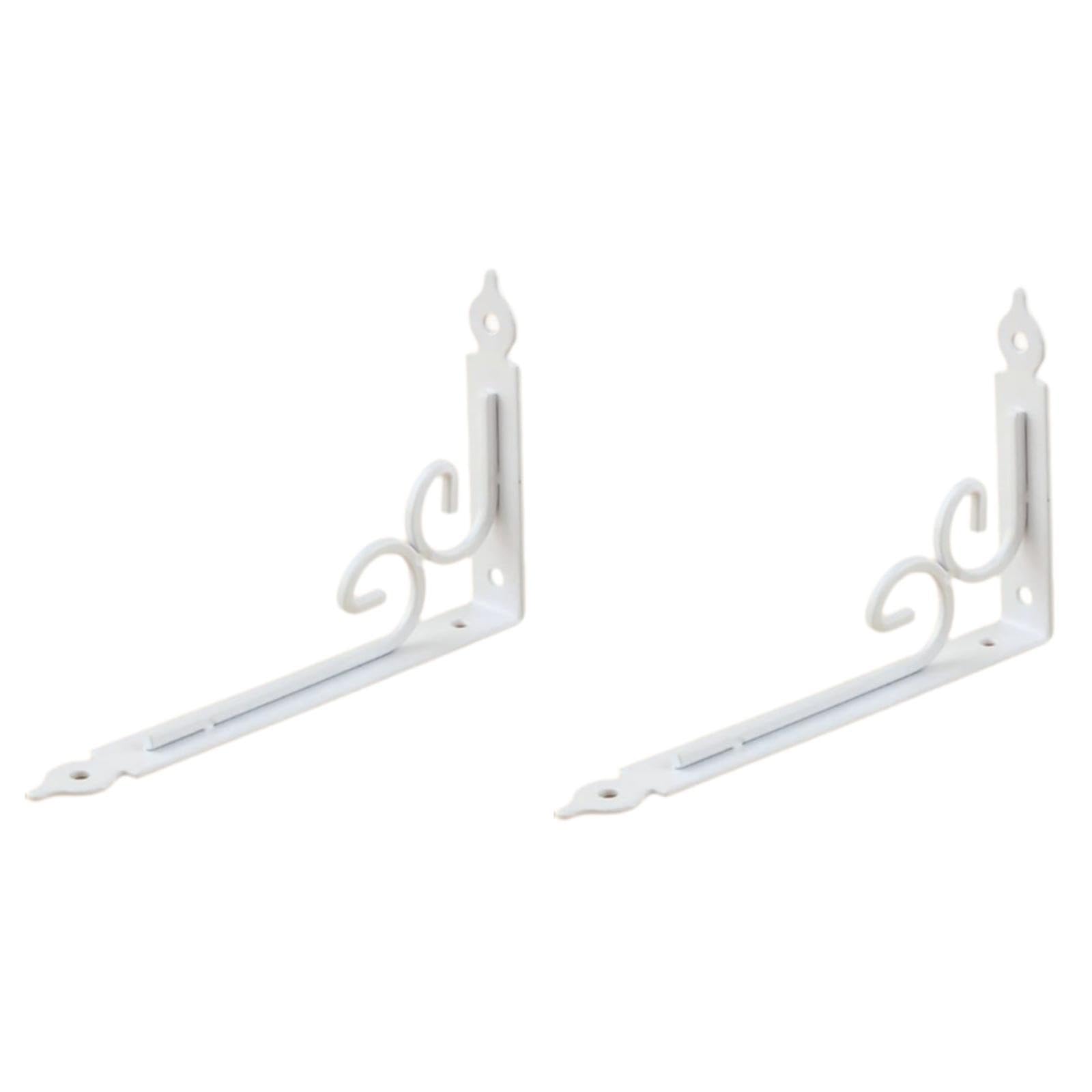 2X Shelf Brackets Space Saving Corner Brace Thickened Shelf Support Brackets White-picture-29