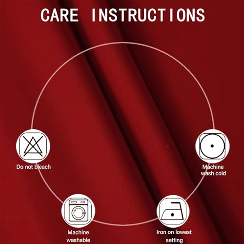 Image of LEMOMO Blackout Curtains 52 x 120 Inch Long Red Curtains Set of 2 Panels Room Darkening Curtains for Bedroom and Living Room