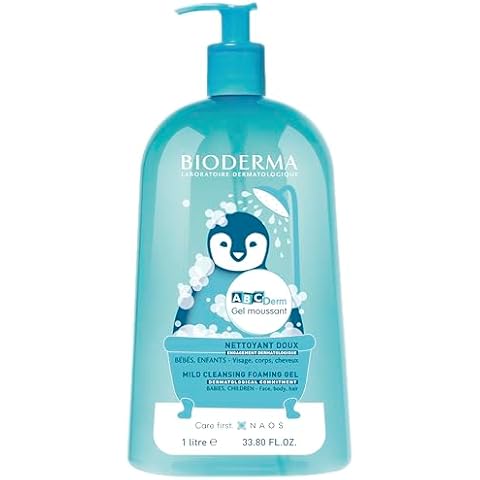 Bioderma ABCDerm Foaming Gel- for the Delicate Skin of Babies and Children, Blue, 33.8 Fl Oz Cover