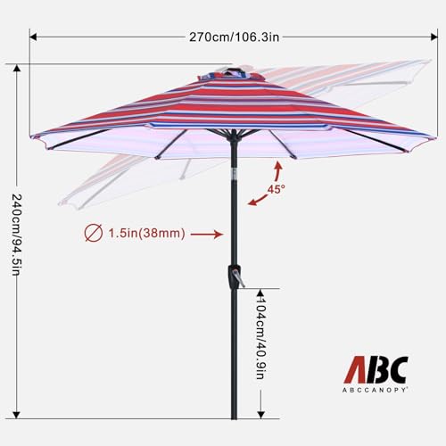 Image of ABCCANOPY 9FT Patio Umbrella Outdoor 8 Ribs Table Umbrella