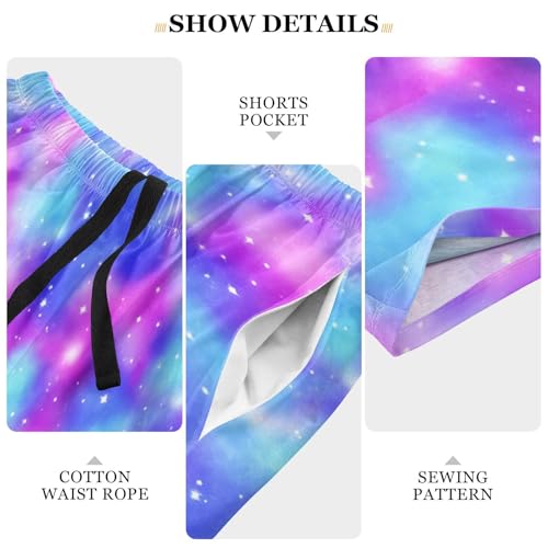 Star Pink Blue Pajama Shorts for Men Lounge Pants Bottom Lounge Short Mens Sleep Shorts with Pockets, S-XXL-XXL4