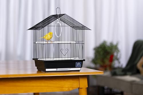 Prevue Pet Parakeet Manor Bird Cage with Handle - Versatile Carrier for Home or Travel, Small Bird Accessories, Easy Storage, Ideal for Canaries, Budgies, Finches, Parakeets, and More - Black - Image 4