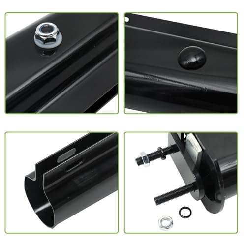 Image of Black Straight Spring Loaded Mud Flap Hanger for Semi Trucks 2-1 /2 inch Bolt Spacing 2.5 inch, 30 inch Length with Reflective Strip Sticker, Right & Left Side, 2PCS