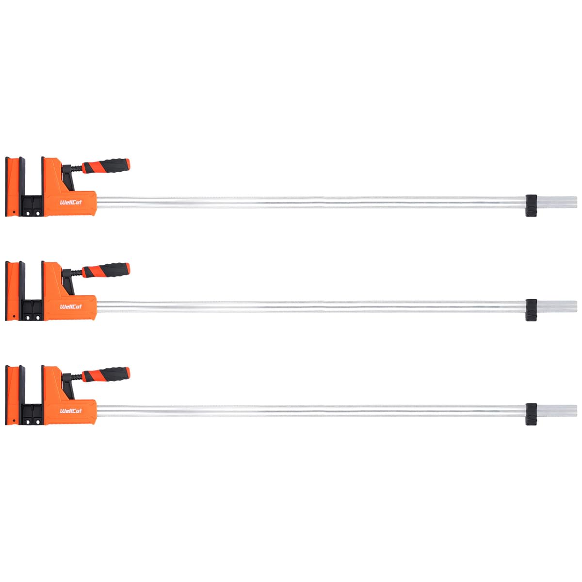 Wellcut Woodworking  Parallel Jaw Bar Clamp Set 1200 X 95mm Quick Release 600Kg Clamping Force Heavy Duty Pack Of 3 from B&Q